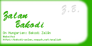 zalan bakodi business card