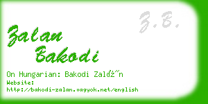 zalan bakodi business card